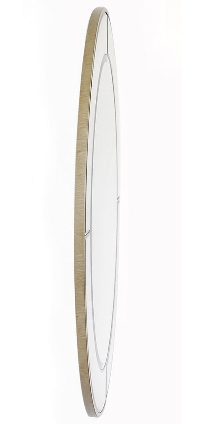 Gold Accented Round Mirror