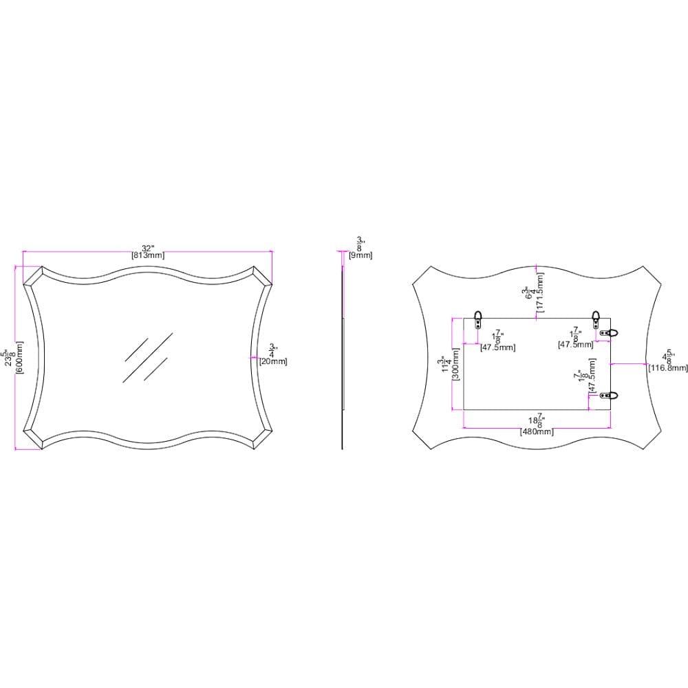 Scalloped Quatrefoil Glass Mirror