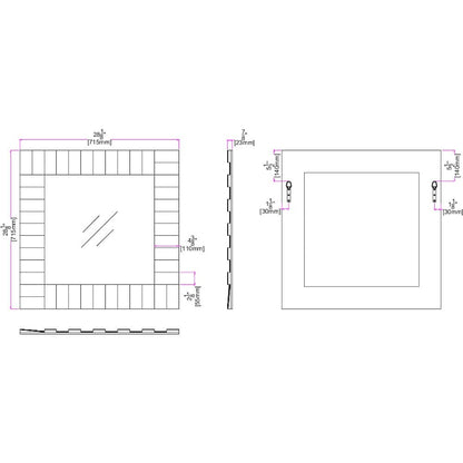 Offset Mirrored Paneled Framed Mirror