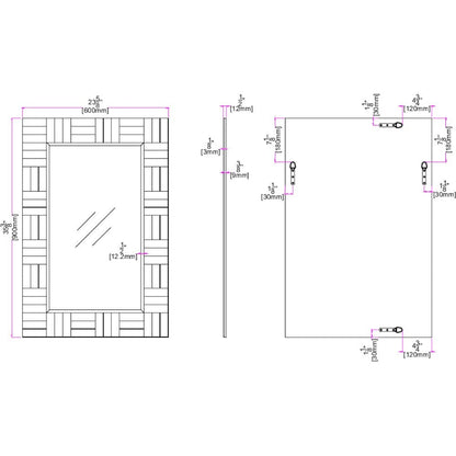 Grey Rectangular Mirror