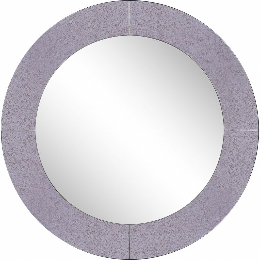Grey Round Wall Mirror