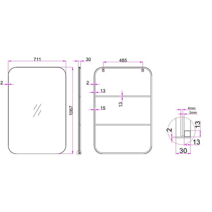 Rectangular Clean Metal Mirror