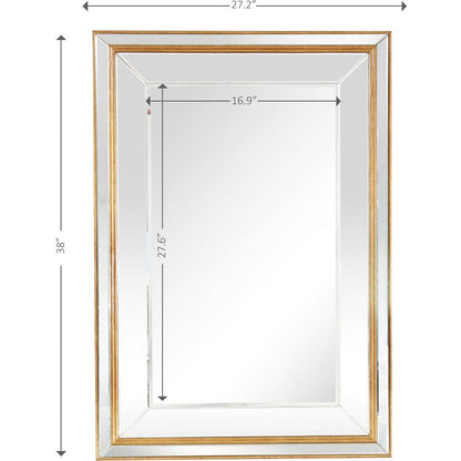 Antiqued Gold Finish Wall Mirror