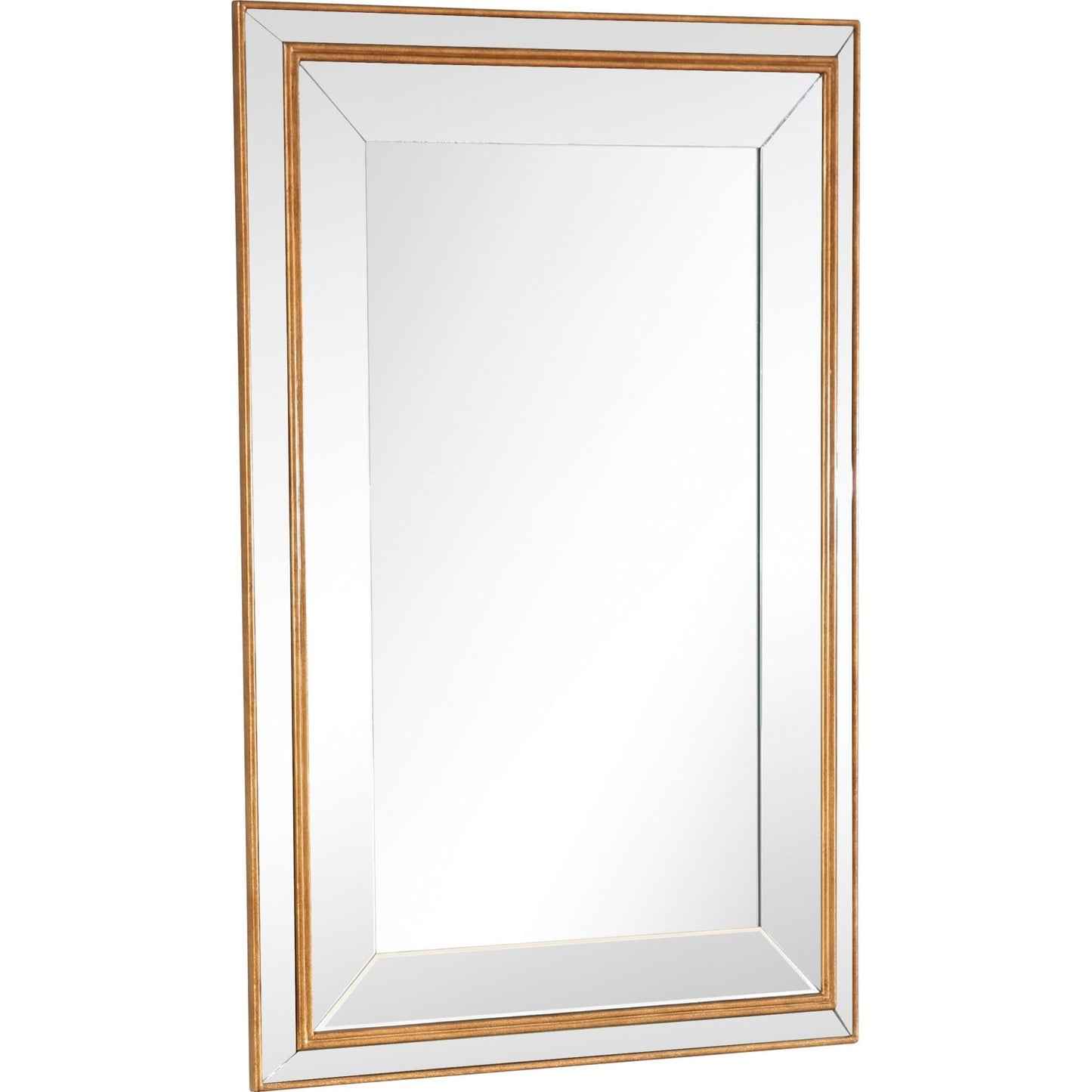 Antiqued Gold Finish Wall Mirror