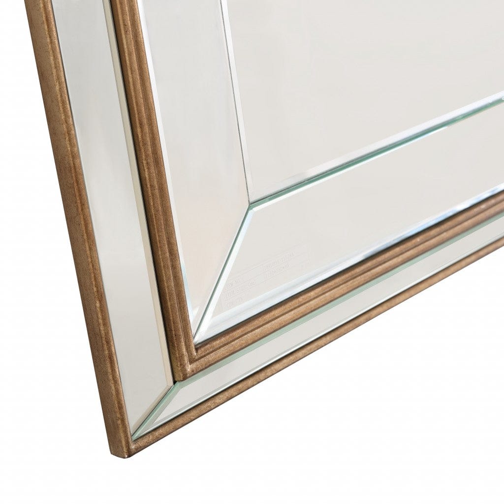 Antiqued Gold Finish Wall Mirror