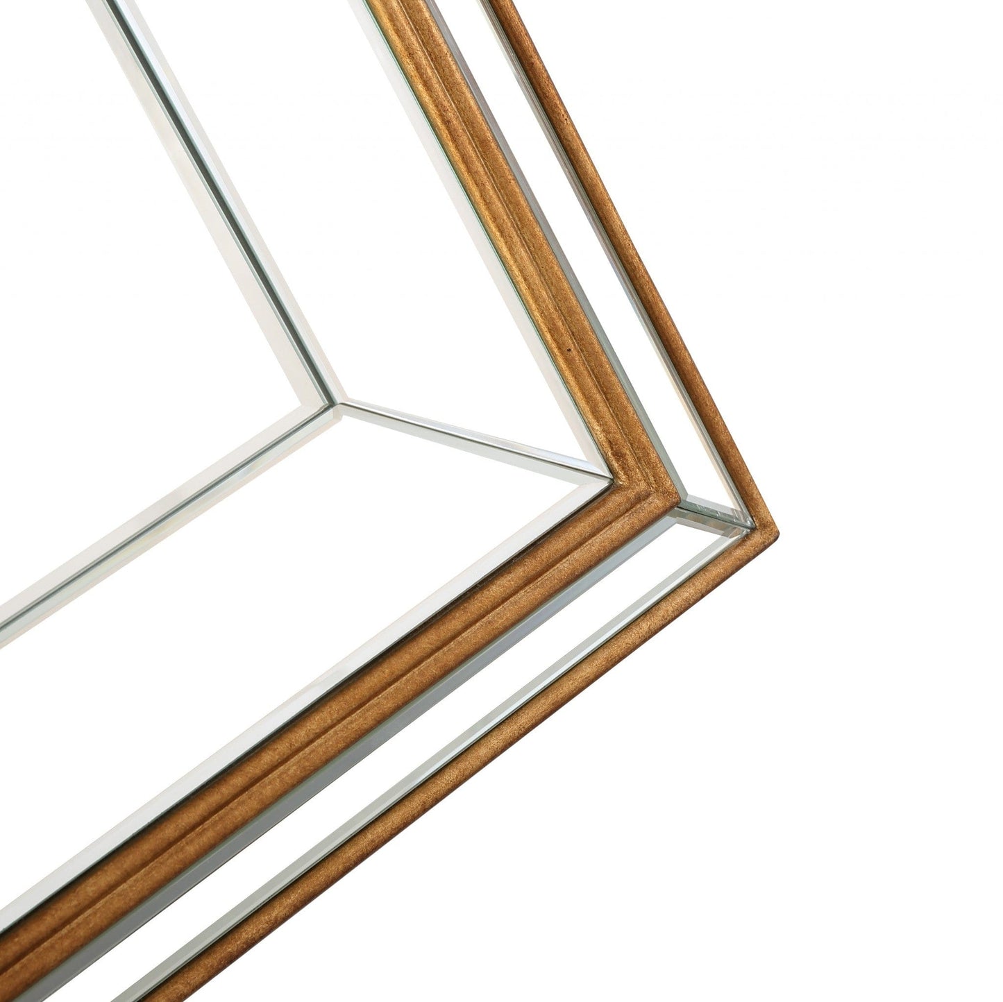 Antiqued Gold Finish Wall Mirror