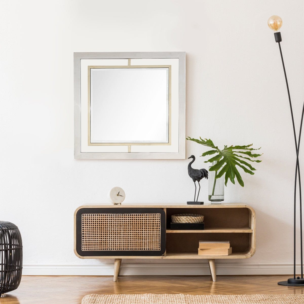 Antiqued Gold Finish Mirror