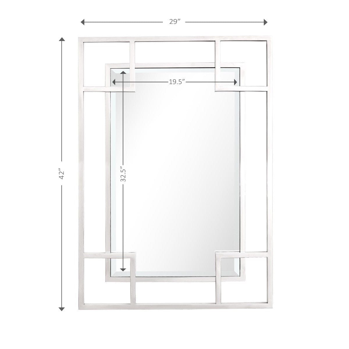 X Shaped Rectangular Mirror