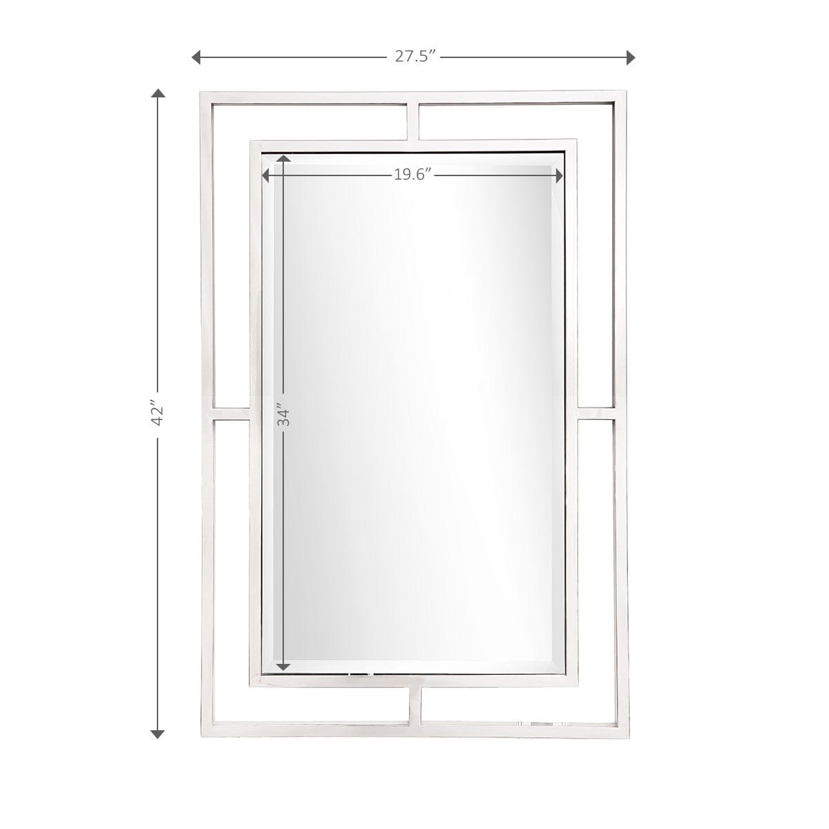 Silver Chic Rectangular Wall Mirror