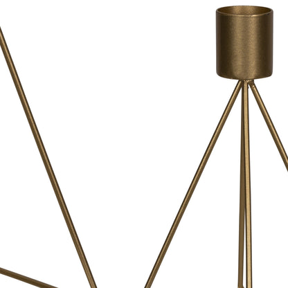 Set of Two Gold Metal Geometric Candle Holders