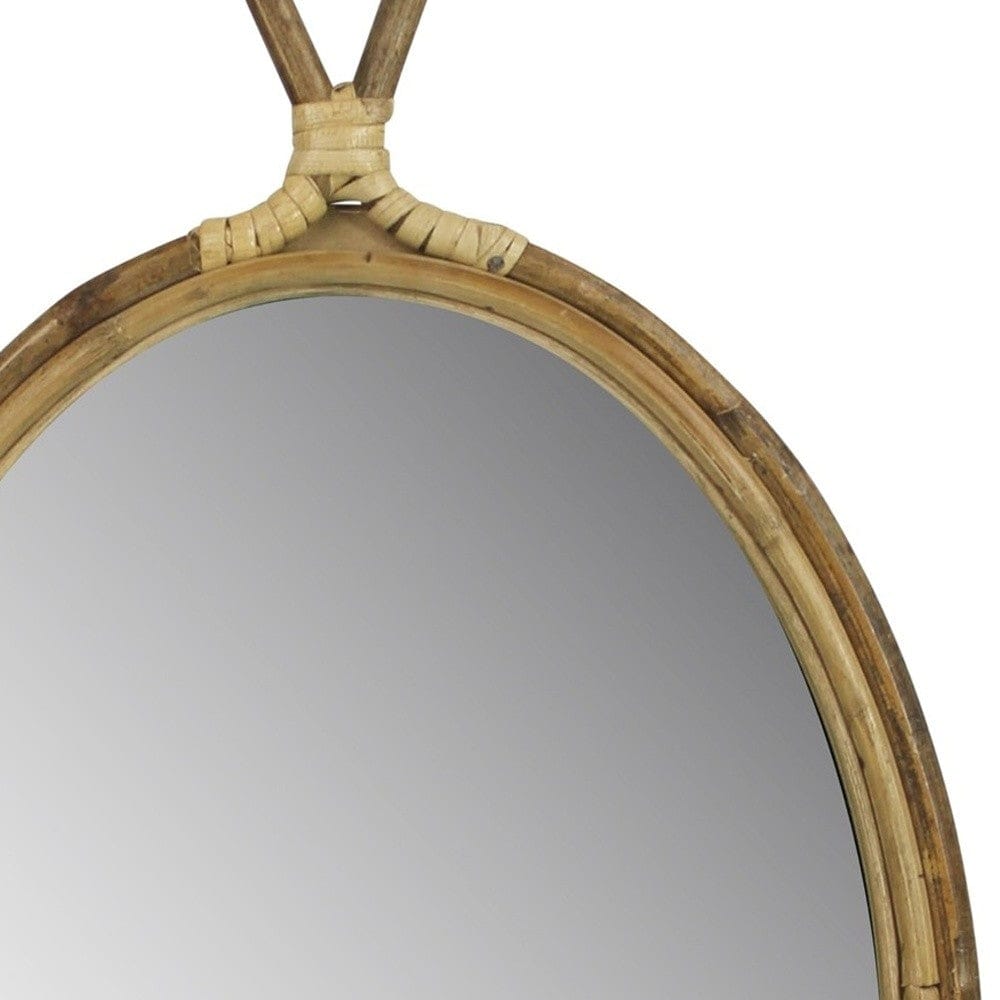 Oval Bamboo Wall Mirror