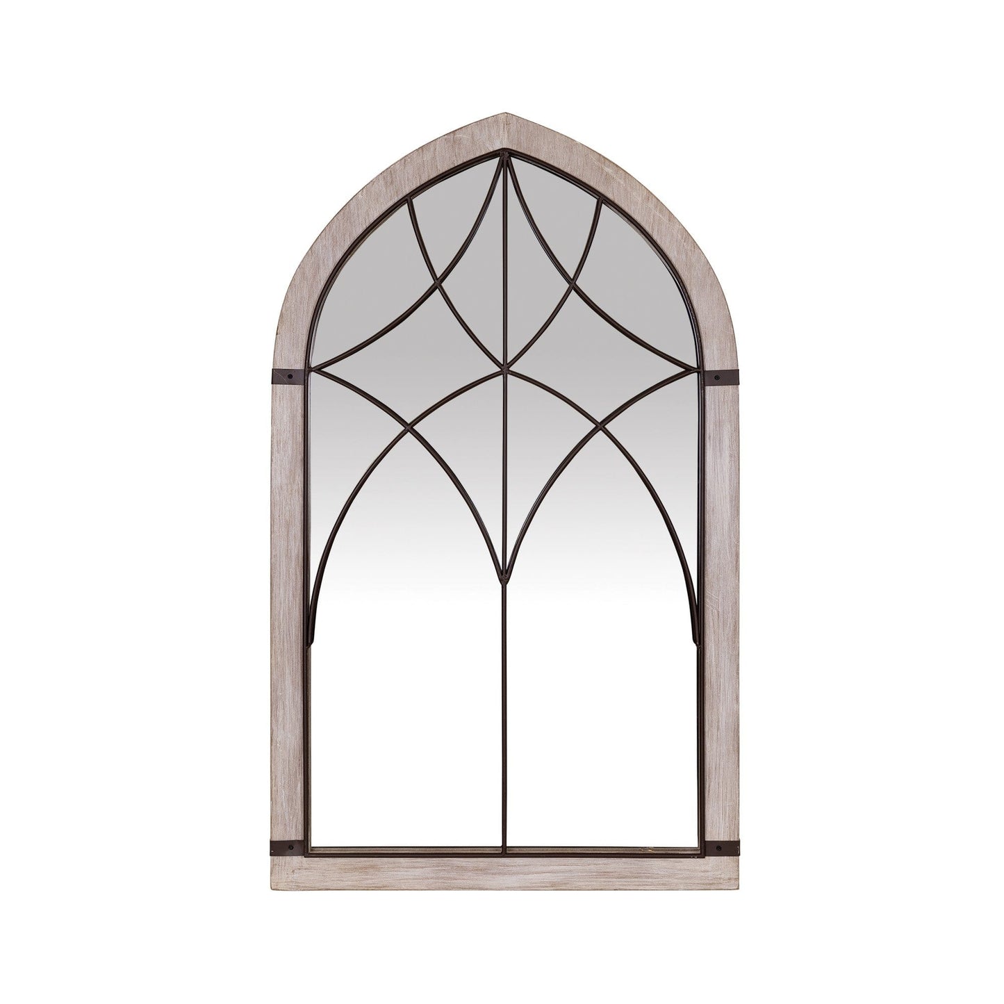 Vintage Wood and Iron Wall Mirror