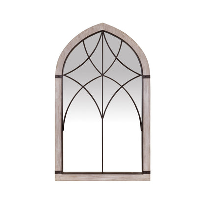 Vintage Wood and Iron Wall Mirror