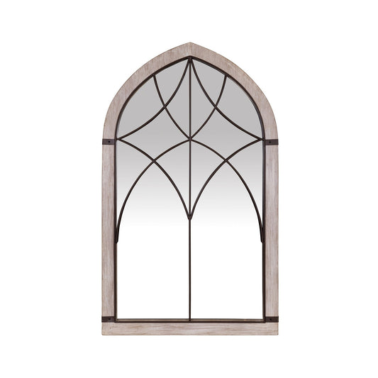 Vintage Wood and Iron Wall Mirror