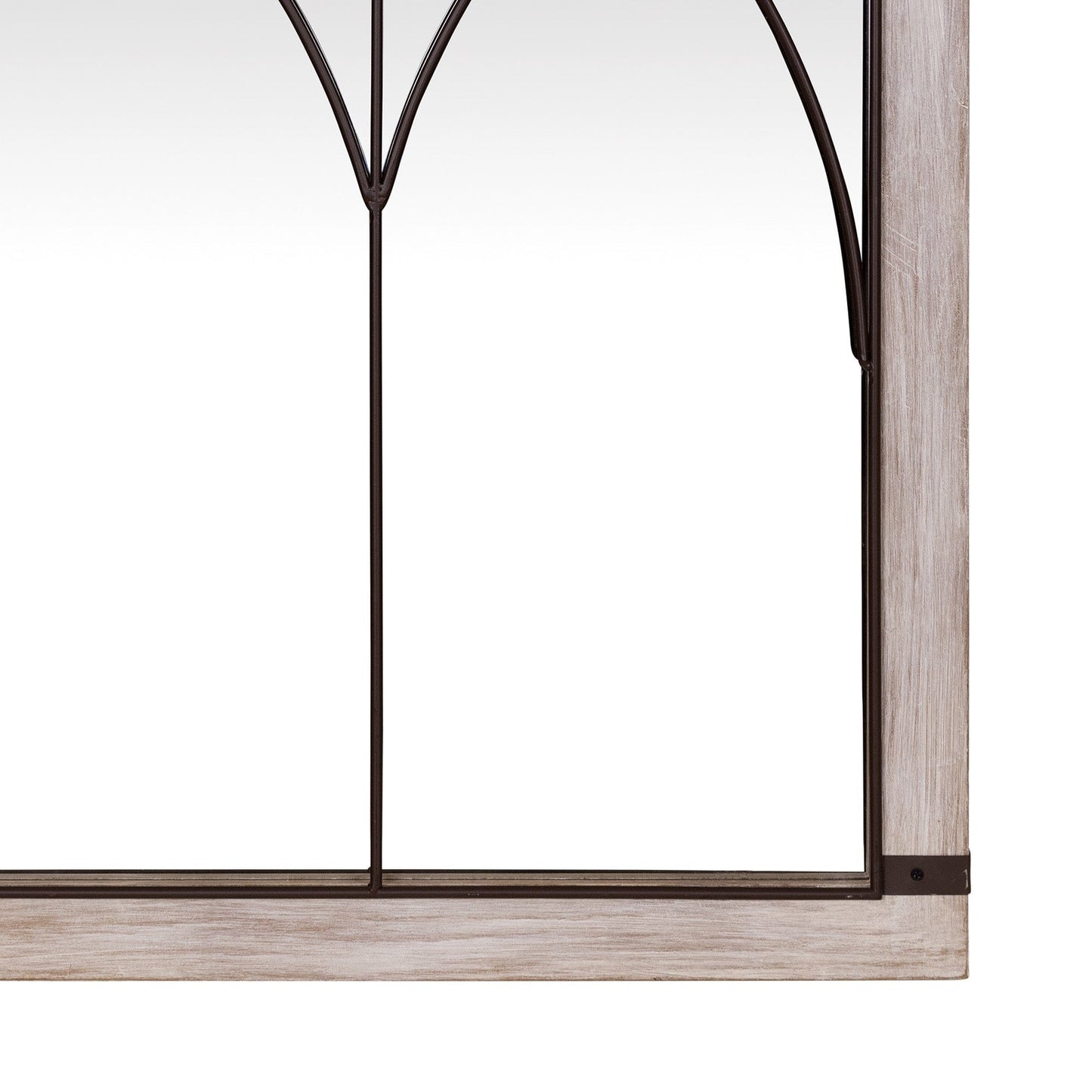 Vintage Wood and Iron Wall Mirror