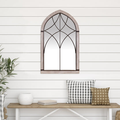 Vintage Wood and Iron Wall Mirror