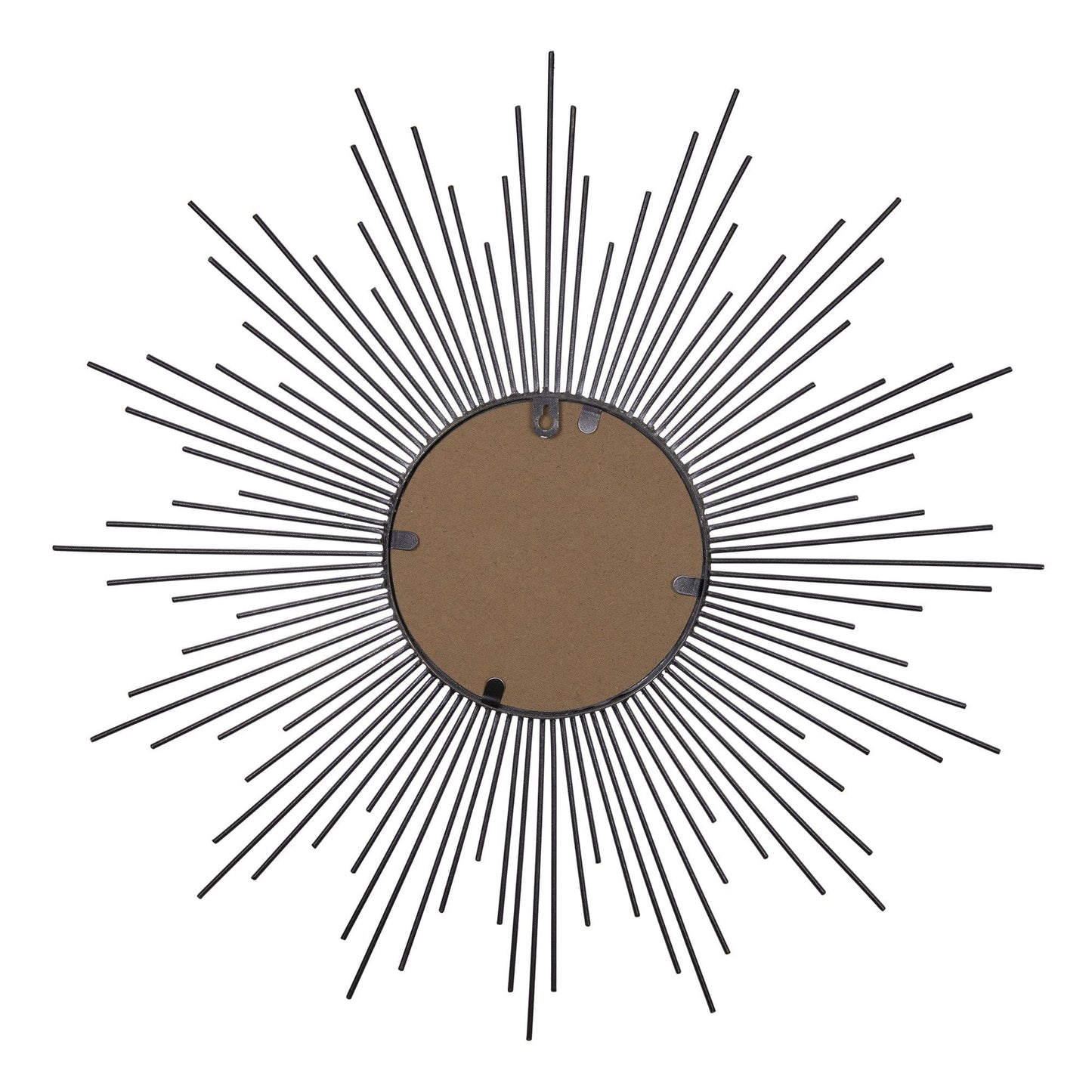 Silver Metal Sunburst Round Wall Mirror