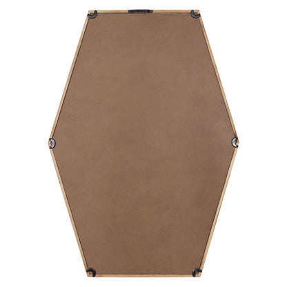 Wooden Hexagonal Wall Mirror