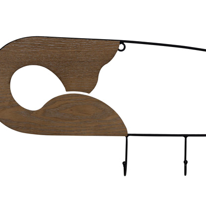 Wood and Metal Safety Pin Wall Hooks