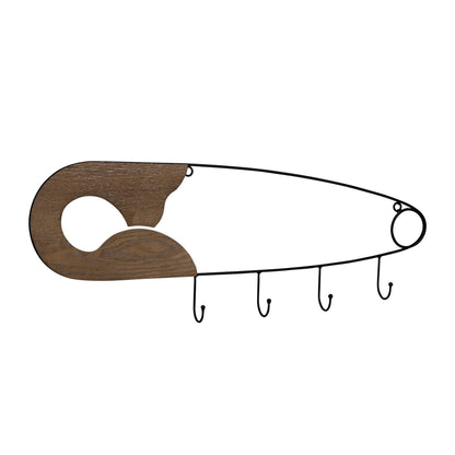 Wood and Metal Safety Pin Wall Hooks