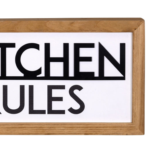 My Kitchen My Rules Metal and Wood Wall Art