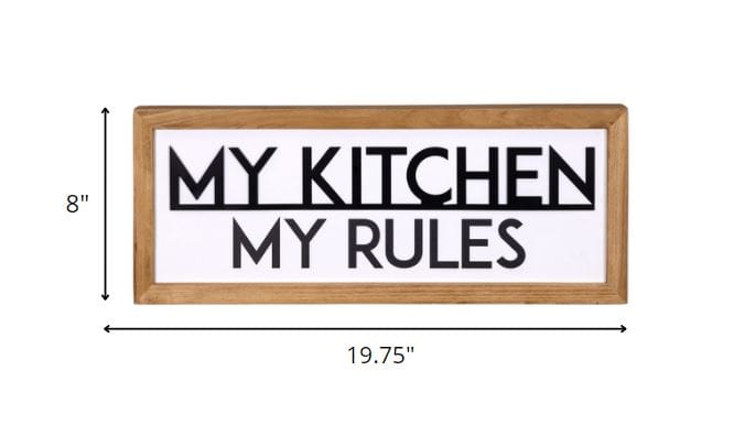 My Kitchen My Rules Metal and Wood Wall Art