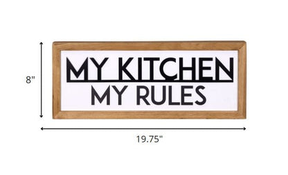 My Kitchen My Rules Metal and Wood Wall Art