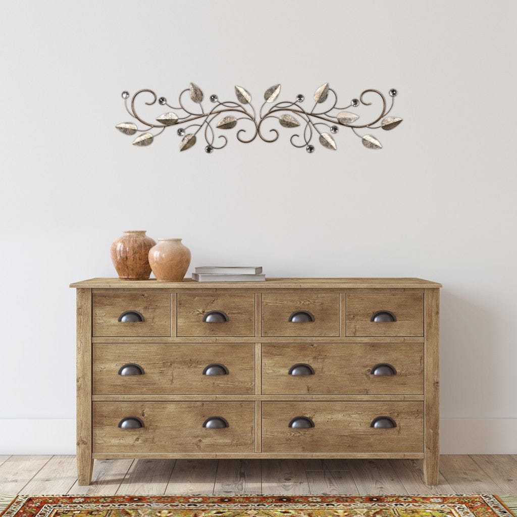 Sparkle Gold Metal Leaves and Bling Over the Door Décor