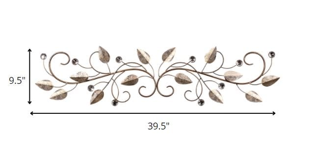 Sparkle Gold Metal Leaves and Bling Over the Door Décor