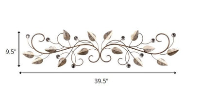 Sparkle Gold Metal Leaves and Bling Over the Door Décor