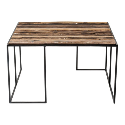Set of Three Black and Rustic Natural Nesting Tables