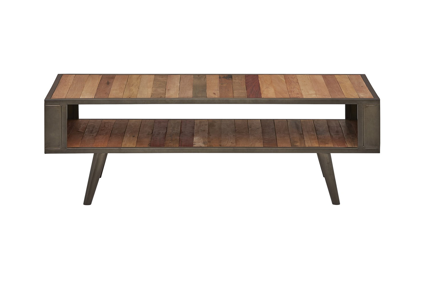 47" Rustic Brown Recycled Wood Open Shelf Coffee Table