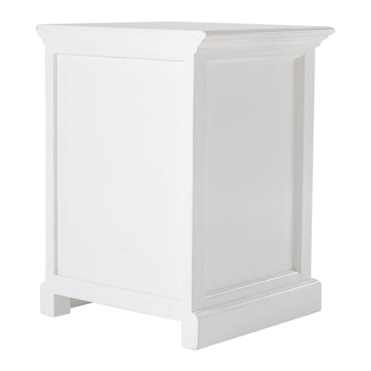 Classic White Nightstand With Shelves