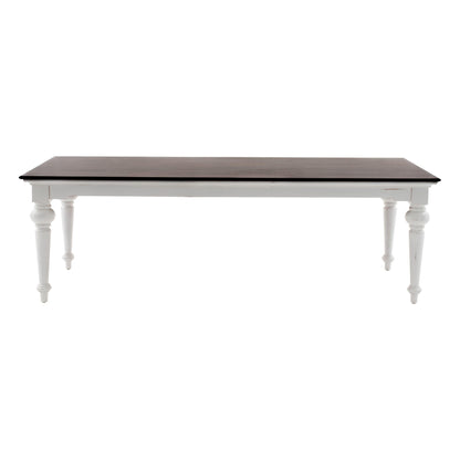 White and Dark Brown Rustic Modern Farmhouse 94" Dining Table