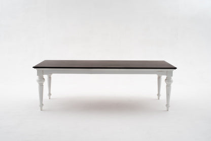 White and Dark Brown Rustic Modern Farmhouse 94" Dining Table