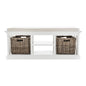 Classic White Bench and Basket Set