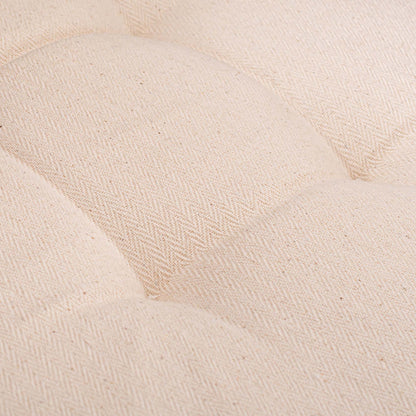 Set Of 2 Natural Brown Cotton Wingback Dining Chairs