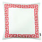 Red and White Greek Key Classic Throw Pillow
