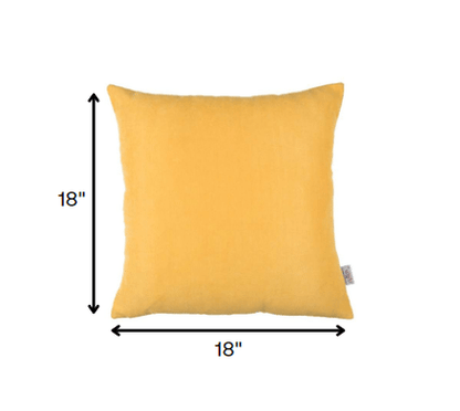Set of 2 Yellow Modern Square Throw Pillows