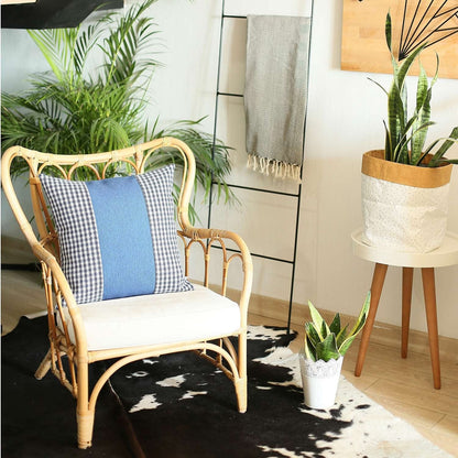 Blue Houndstooth Decorative Throw Pillow