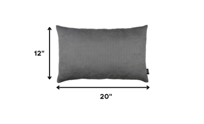 Set of 2 Gray Modern Lumbar Throw Pillows