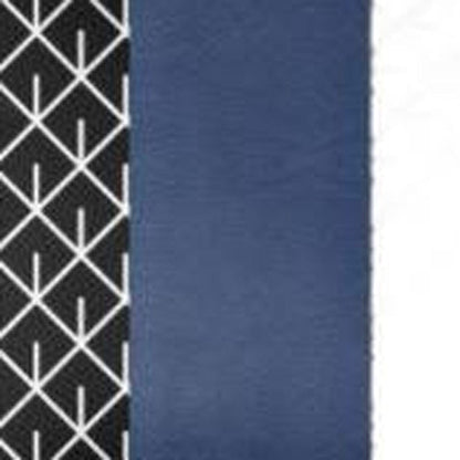 Navy Blue Mesh Faux Leather Throw Pillow