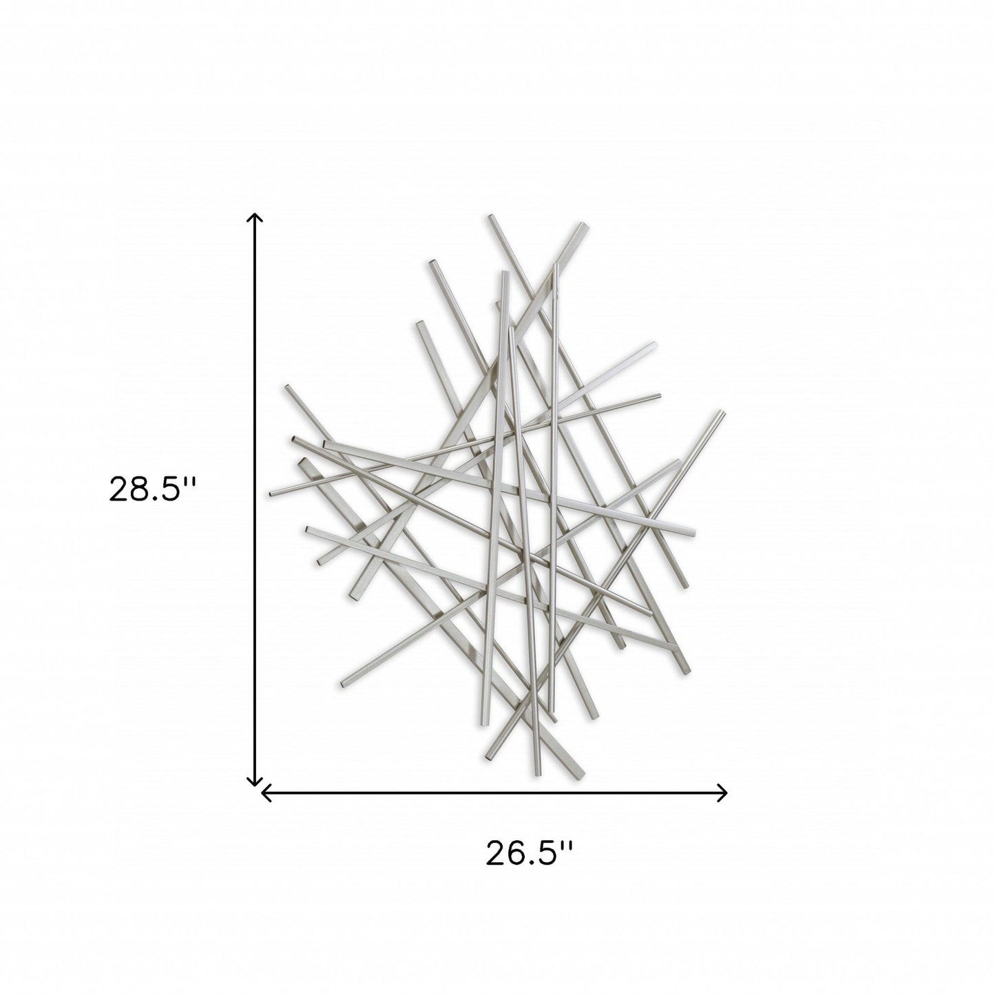 Silver Rod Abstract Wall Decor