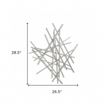 Silver Rod Abstract Wall Decor