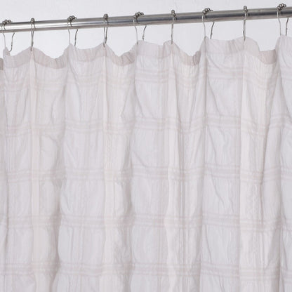 Pale Pink Modern Striped Crinkle Shower Curtain