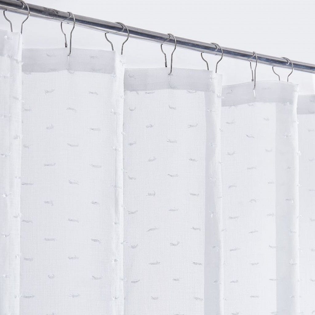 White Puff Sprinkles Shower Curtain