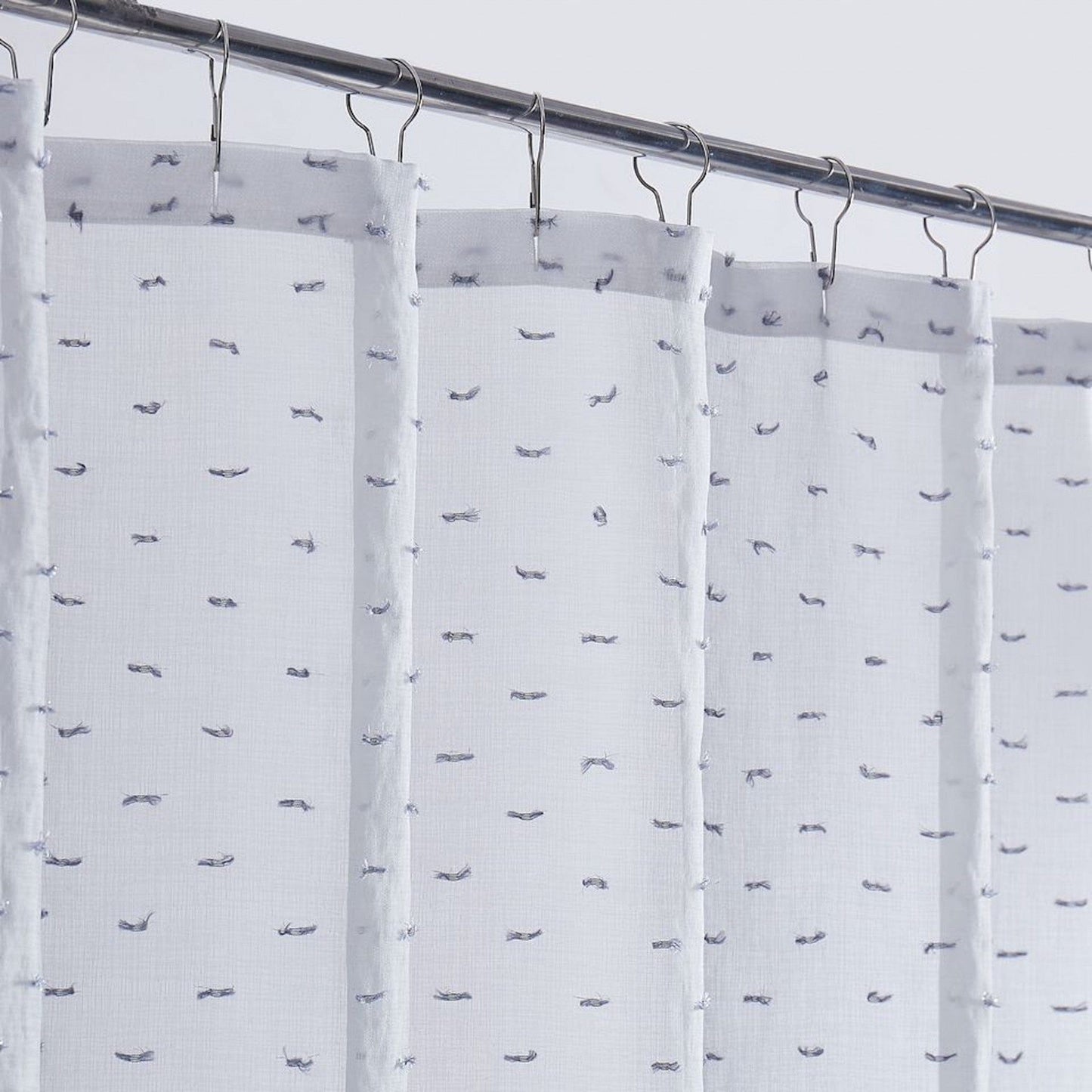 Silver Puff Sprinkles Shower Curtain
