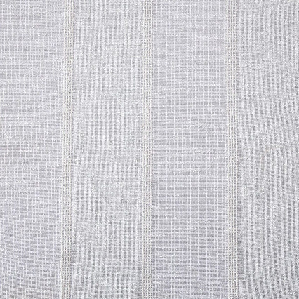 White Striped Embroidered Shower Curtain