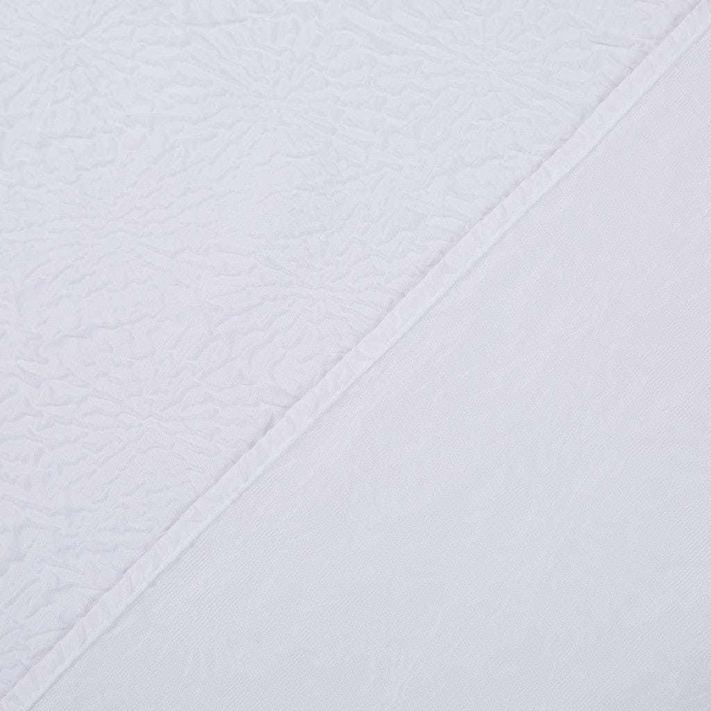 White Floral Puckered Shower Curtain