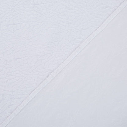 White Floral Puckered Shower Curtain